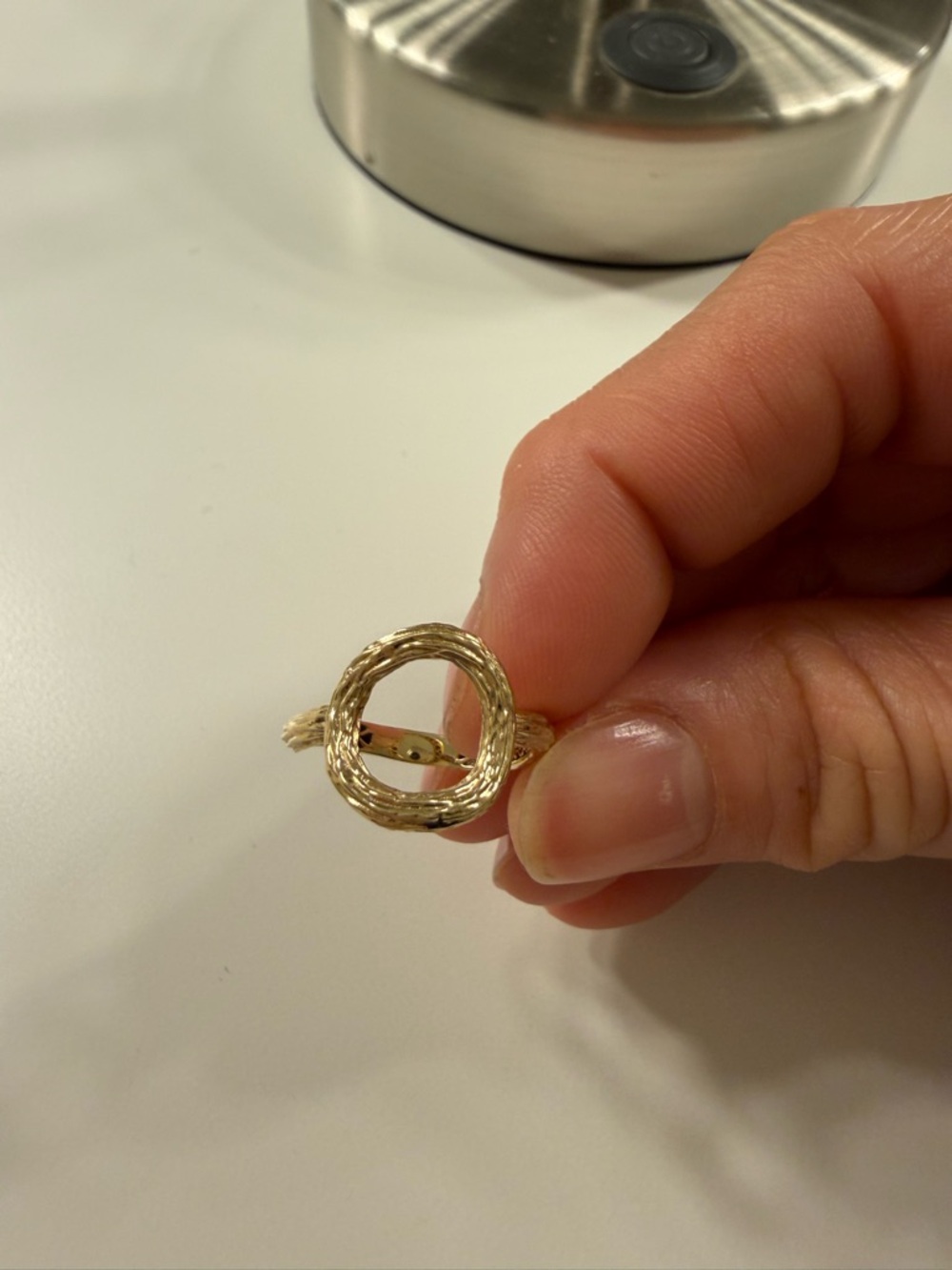 Elegant Gold-Tone Circle Ring - Women's Jewelry